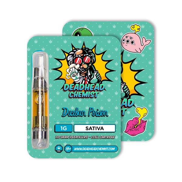 Deadhead Chemist THC Vape Cartridge 1G | Durban Poison Sativa — Deadhead Chemist Canada