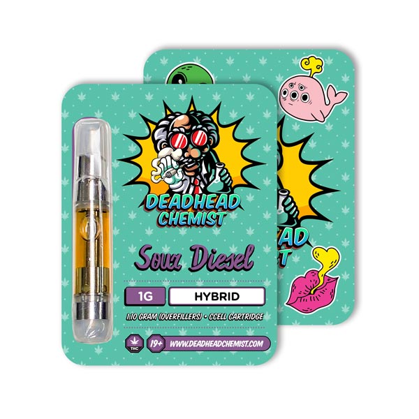 Deadhead Chemist THC Vape Cartridge 1G | Sour Diesel Hybrid — Deadhead Chemist Canada