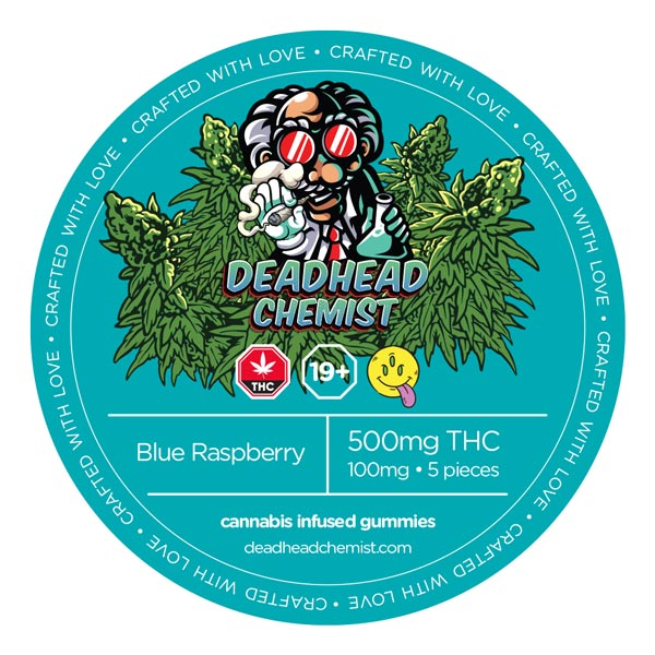 500MG THC Blue Raspberry Gummies — Deadhead Chemist Canada